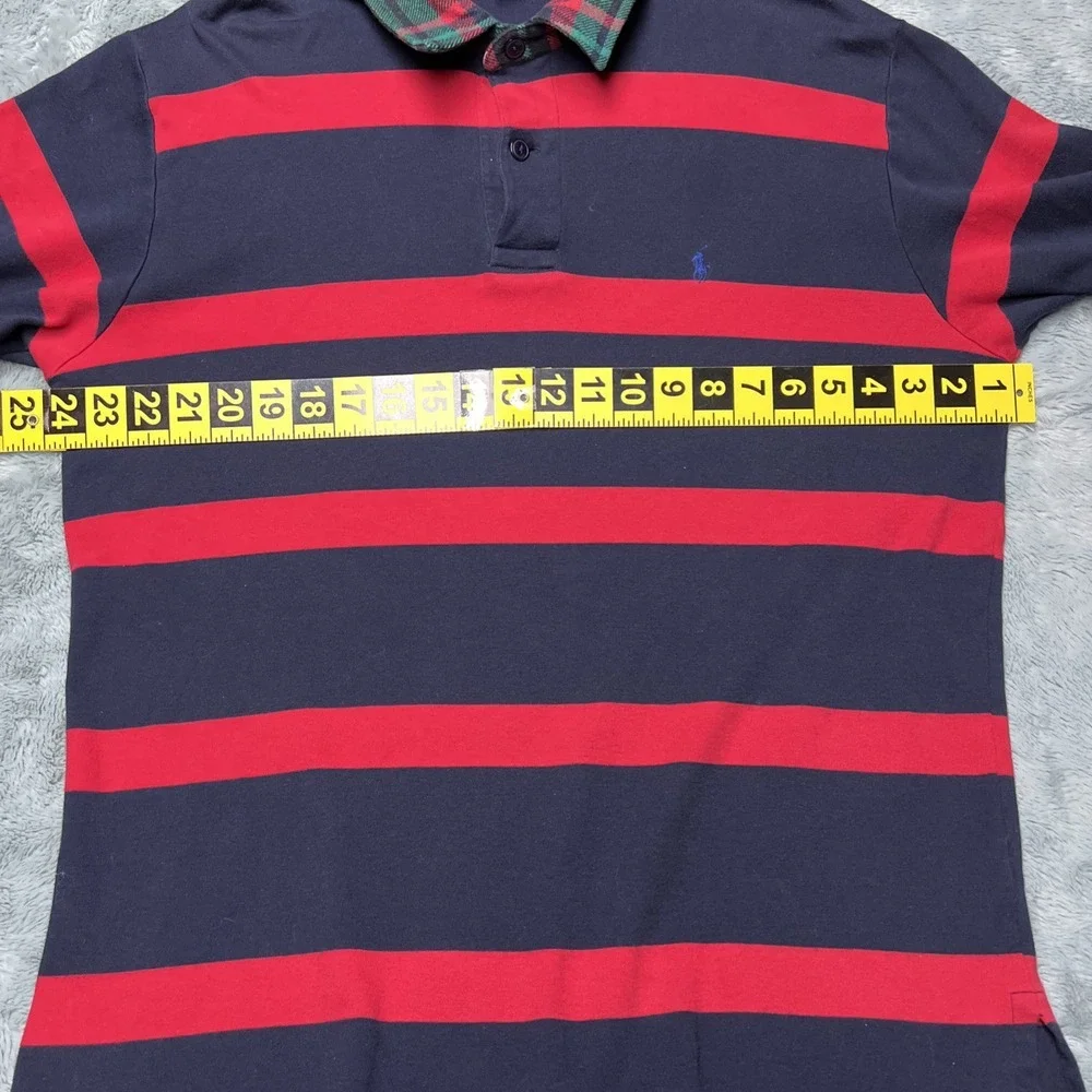 Vintage Polo Ralph Lauren Shirt Men's L Flannel Collar Colorblock Pretty Sm Pony